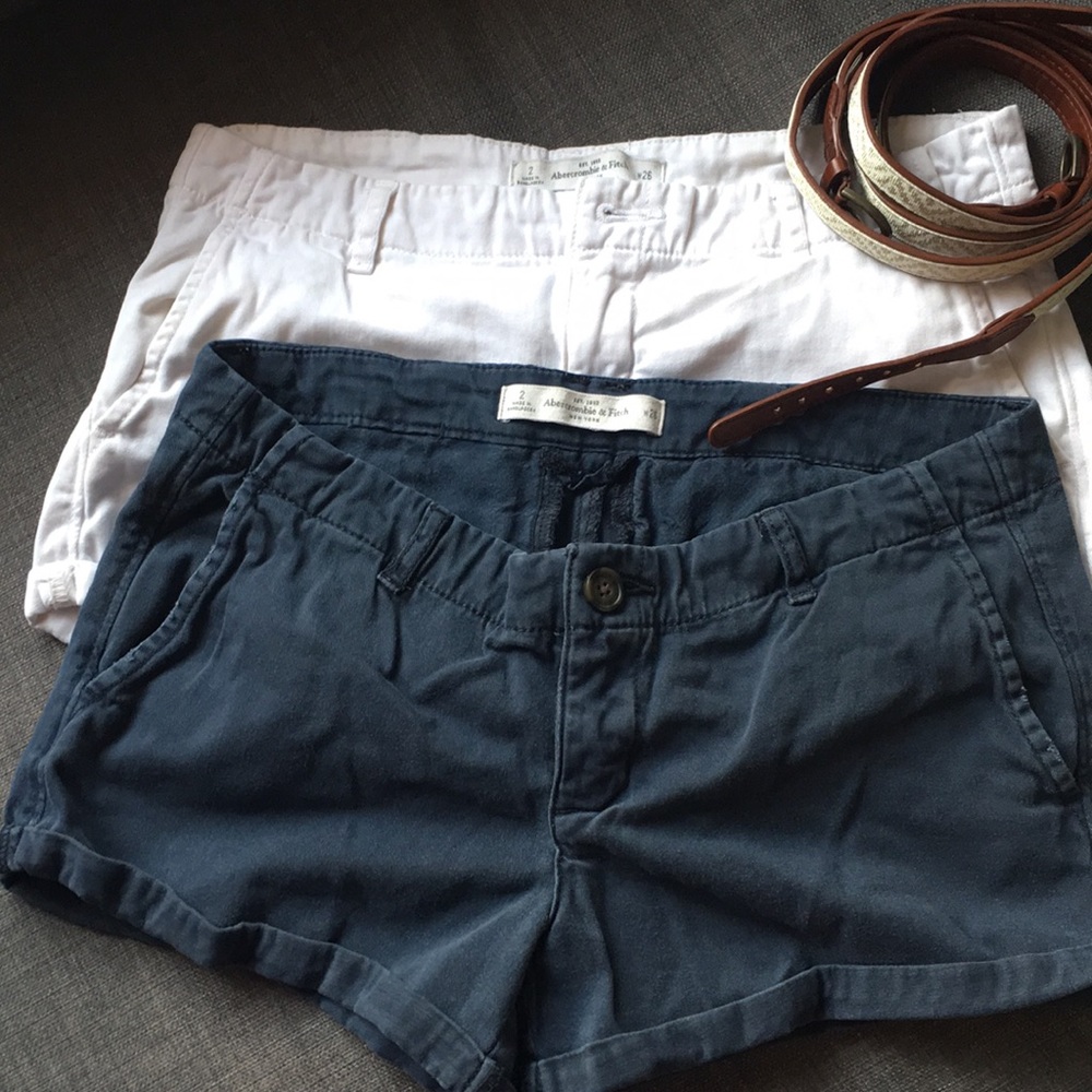 Two Abercrombie shorts with belts